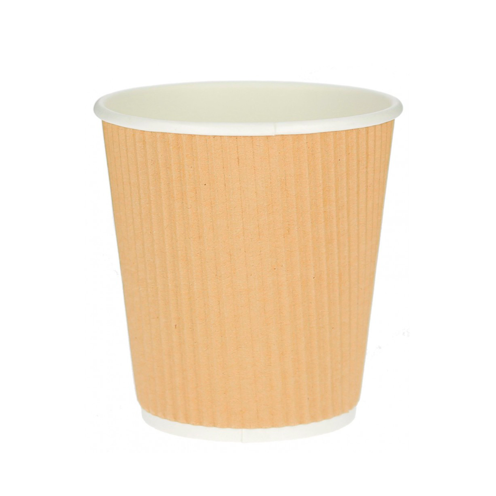 Corrugated Paper Cup Kraft 210ml (7OZ) - Pack of 25 units