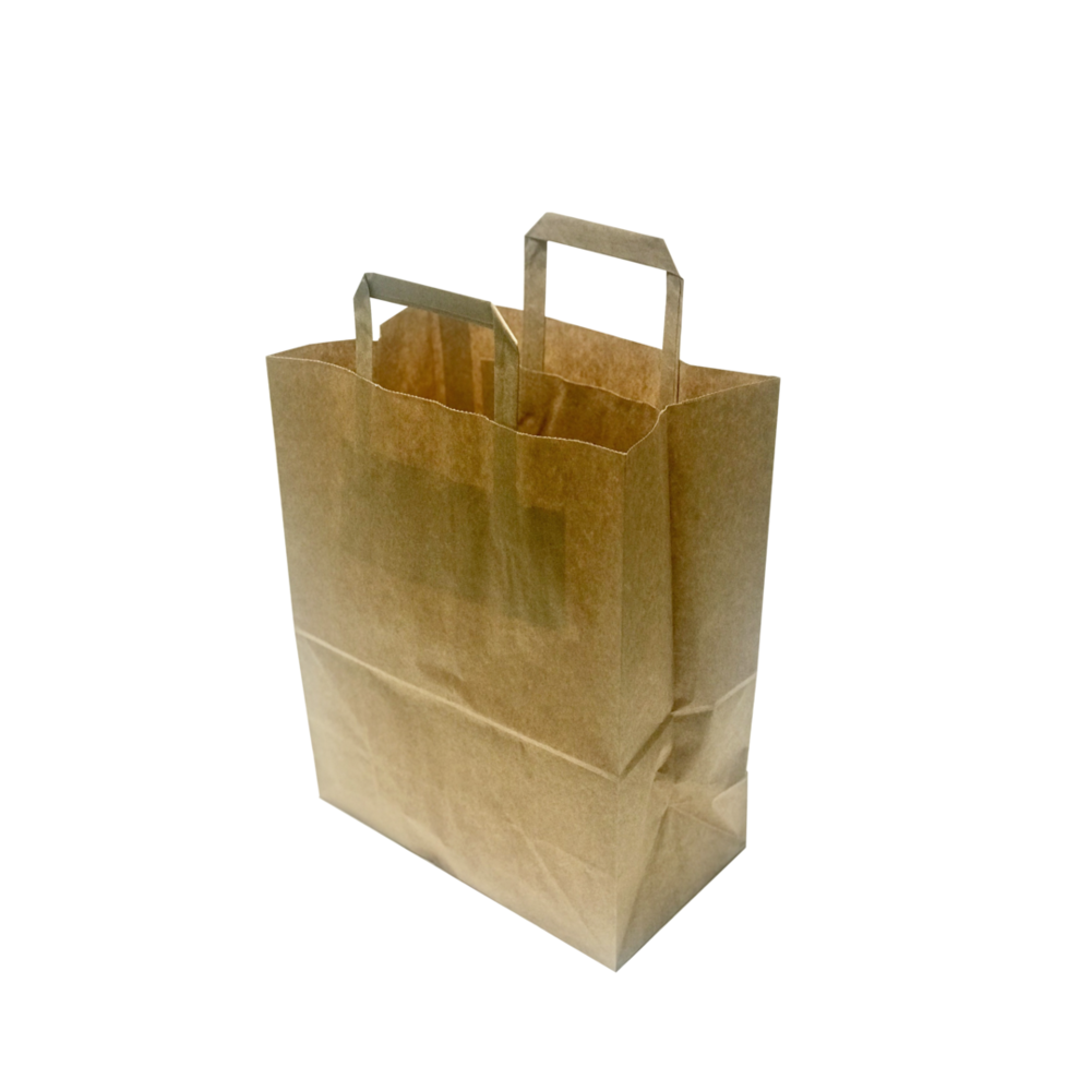 Kraft paper bag with flat handle 22x29+10cm