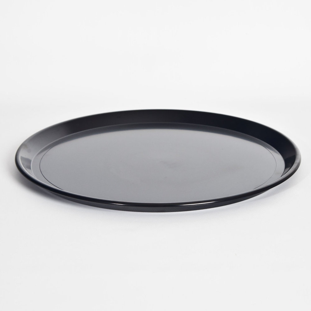 Lot De 6 Plateaux De Service Ronds 40cm Noirs Antidérapants - Polypropylène Robuste Pour Restaurant