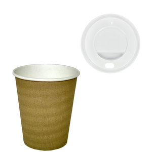 Gobelet en Carton Vending Kraft / Natural Listes (7Oz)