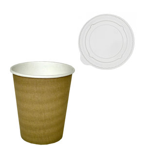 Gobelet en Carton Vending Kraft / Natural Listes (7Oz)