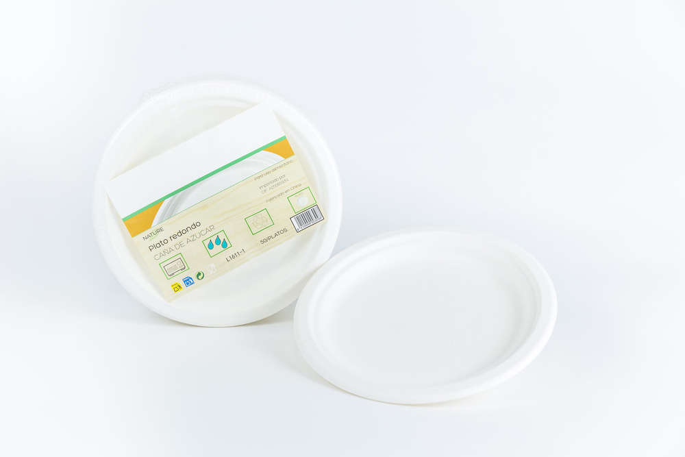 Plat BIO canne à sucre Blanco 26cm - Boîte Pleìne 800 unités