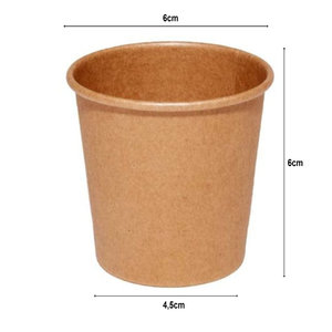 Paper Cup 100% Kraft (4Oz) 120ml w/ White Lid “To Go” - Box 1000 units