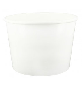 Ice cream White Paper Cup 160ml - full box 1400 units with flat lid closed