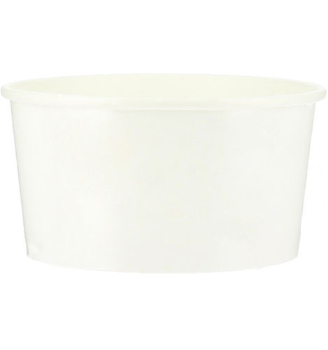 Ice cream White Paper Cup 80ml - pack 50 units with flat closed lid
