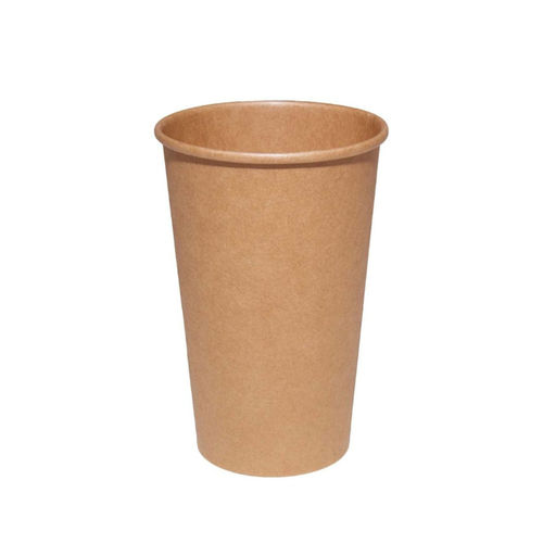 Paper Cup 100% Kraft (16Oz) 480ml w/ Lid for Straws - Pack of 50 units