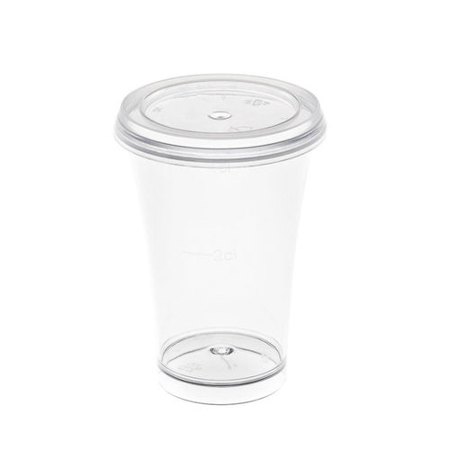 Plastic Cup SHOT AMERICA 40ml PS With Lid - 100 Units