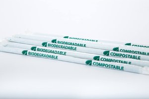 Pailles Flexibles Biodègradables 5x240mm Vert - paquet 500 unités