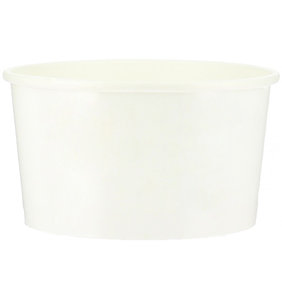Gobelet Carton Blanc pour la crème glacée 230ml - paquet 50 unités avec couvercle plat fermé