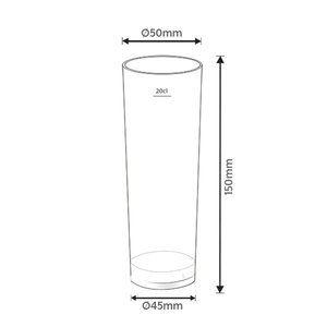 25 x Drinking Cup 0,3 L Plastic 300ml Reusable Translucent Unbreakable 