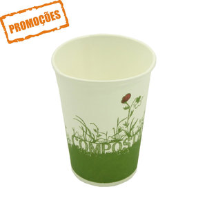 Copo Cartão Green Cup - 100 % Biodegradável 330ml - Caixa Completa 1000 unidades