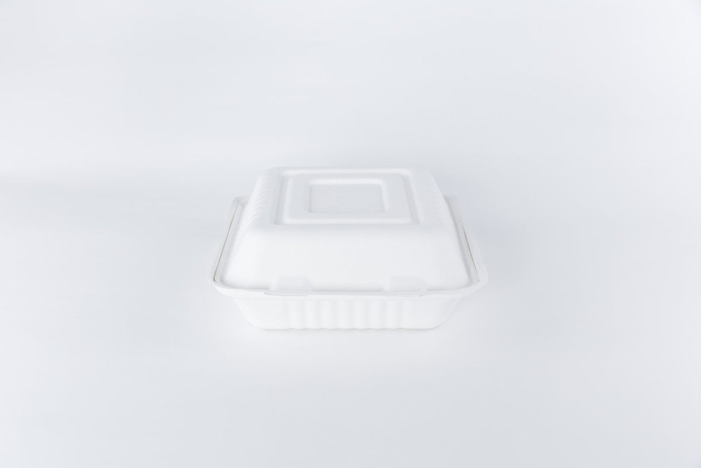 Tupper Hamburguesa Blanco Biodegradable 15X15cm