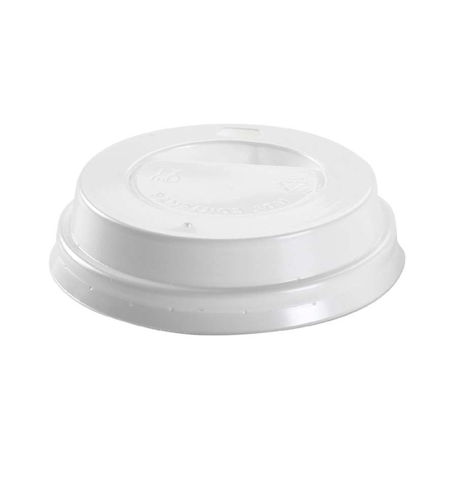 Tapa con Aguero para vaso cartón 192ml (6Oz) Blanco cja 1000 unid