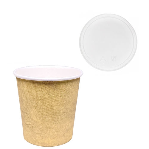 Paper Cups Coffe Vending 110ml (4Oz) White w/ Flat Lid - Box of 3000 units