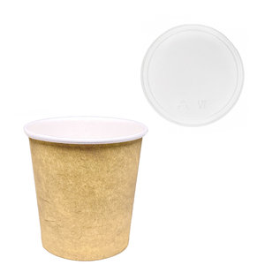 Gobelet en Carton Café Vending 110ml (4Oz) Blanc avec Couvercle Plat - Boîte Complète 3000 unités