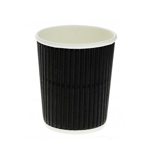 Vaso papel corrugado negro 240ml (8Oz) - Paquete 25 unidades