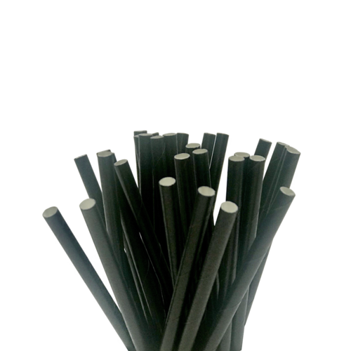 Straw Paper Straight Black for Caipirinha - Pack of 250 units