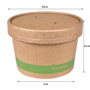 Boîte en Carton de Soupe 240ml Kraft Avec Couvercle