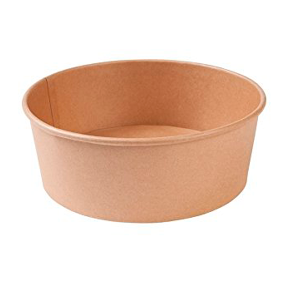 Kraft PaperSalad Bowl with PP Cover 750ml - Pack of 50 units