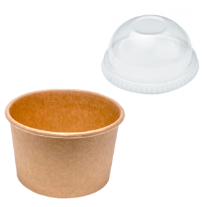 Tapa Cúpula para Vaso de Cartón para Helado 150ml