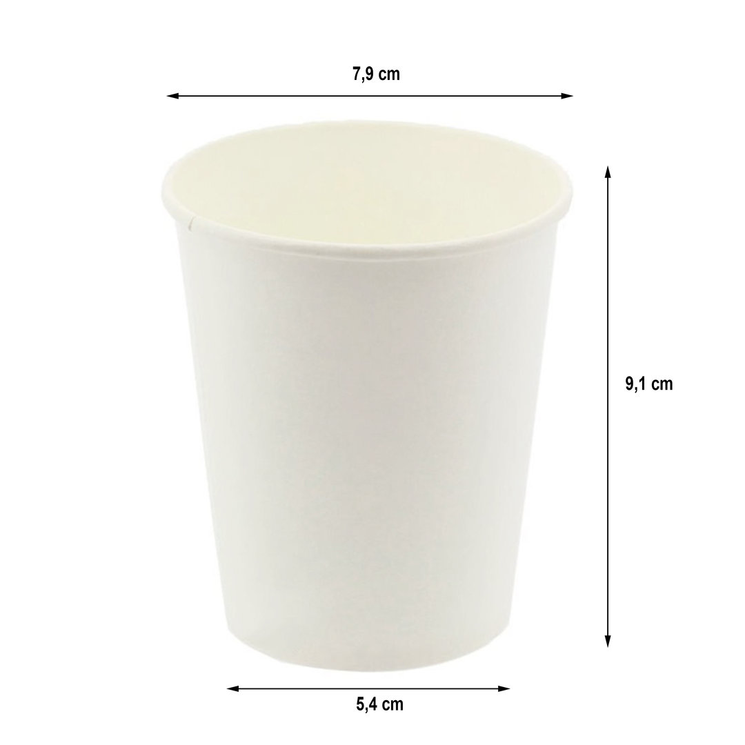 Paper Cups 240ml (8Oz) White - Ecological