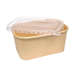 1000ml Kraft Rectangular Cardboard Box with PP Cover