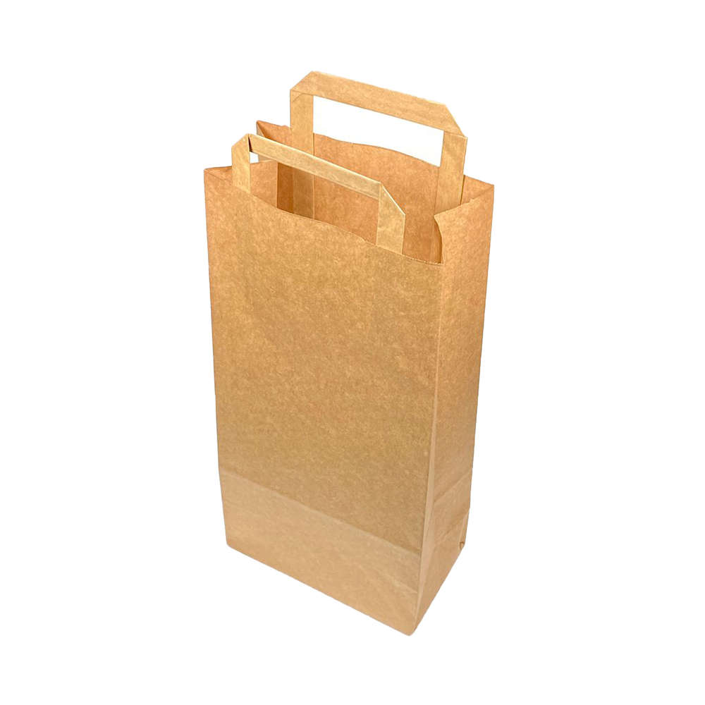 Sac en papier kraft avec anse pour bouteilles 18x37+9cm