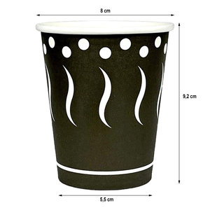 Vaso Cartón Eco Estampado Negro 240ml (8Oz)