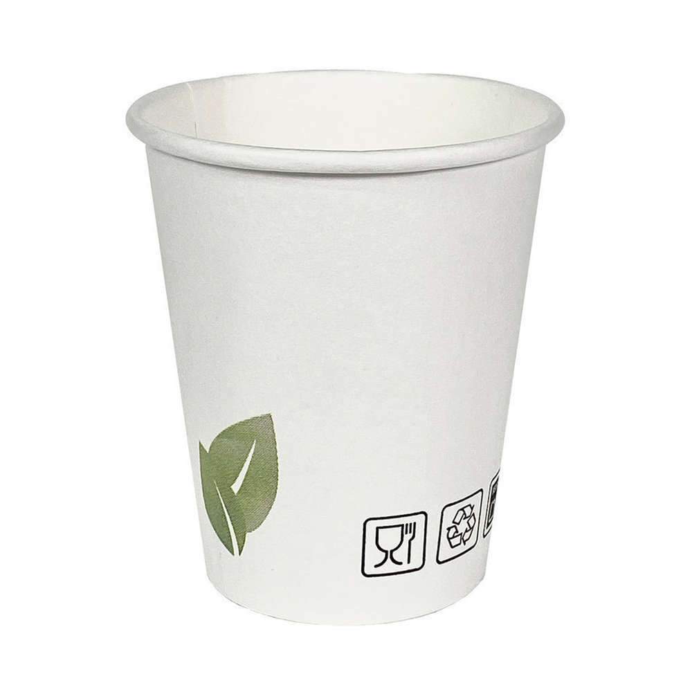 Copo Cartão Eco Folha Branco 210ml (7Oz) Manga 50 unidades