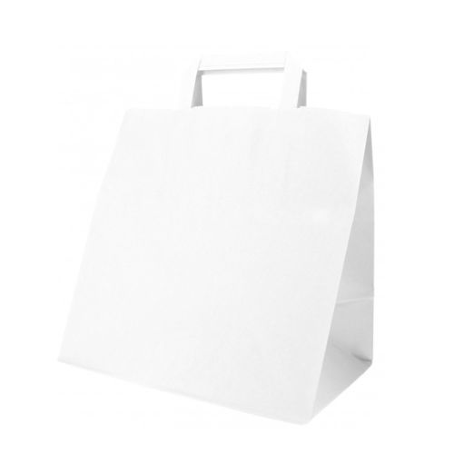 White paper bag with flat handle 28x17x29 - Box of 250 units