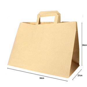 Flat handle kraft paper bag 32x21x24
