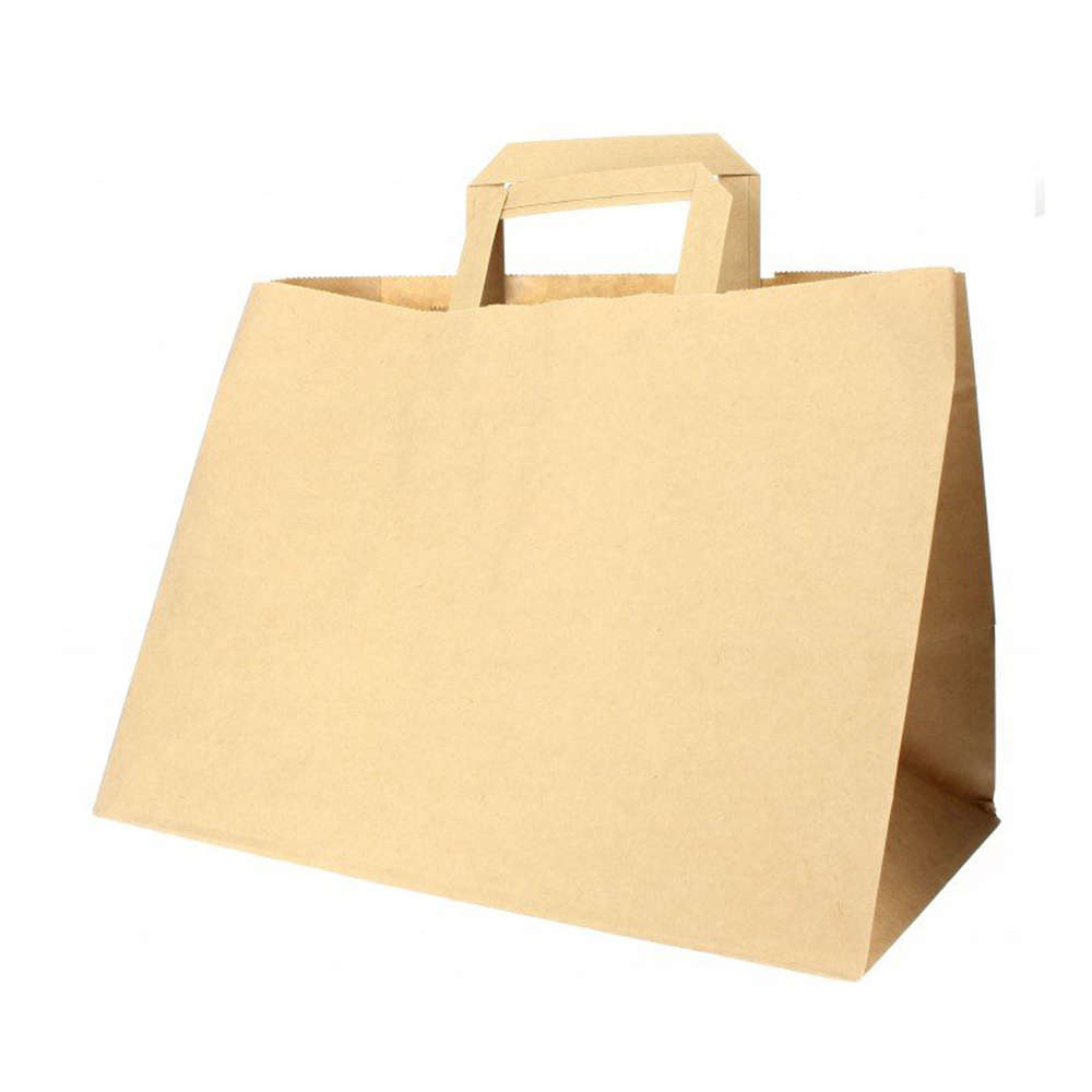 Flat handle kraft paper bag 32x21x24