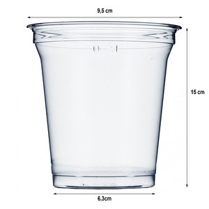 Gobelet Plastique RPET 20oz - 650ml Avec Couvercle Plat Fermé - Paquet de 50 unités