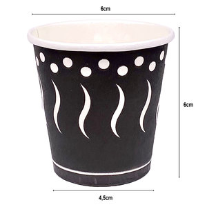 Vaso Cartón Impreso Negro 120ml (4Oz)