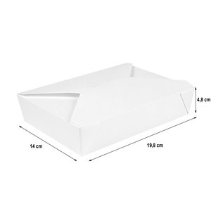 Caja Take Away Blanca 1310ml Sin Plástico