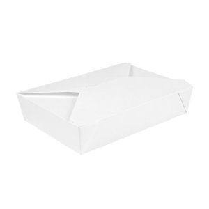 Boîte à emporter blanche 1310ml   sans plastique - Boîte complète 120 unités