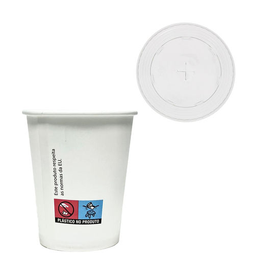 Cardboard Cup 280ml (9Oz) White Straw Cover - Complete Box 1000 Units