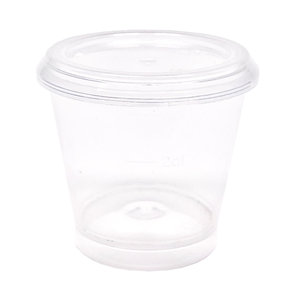 Plastic Cup SHOT Smooth 30ml (PP) With Lid - Complete Box 1500 Units