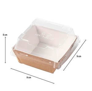 Bandeja Sushi Kraft 85x85 Con Tapa