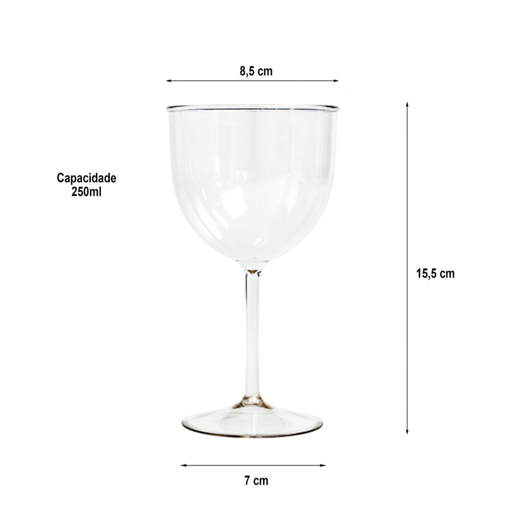 Premium Wine Glass 250ml (SAN) - Box of 28 Units